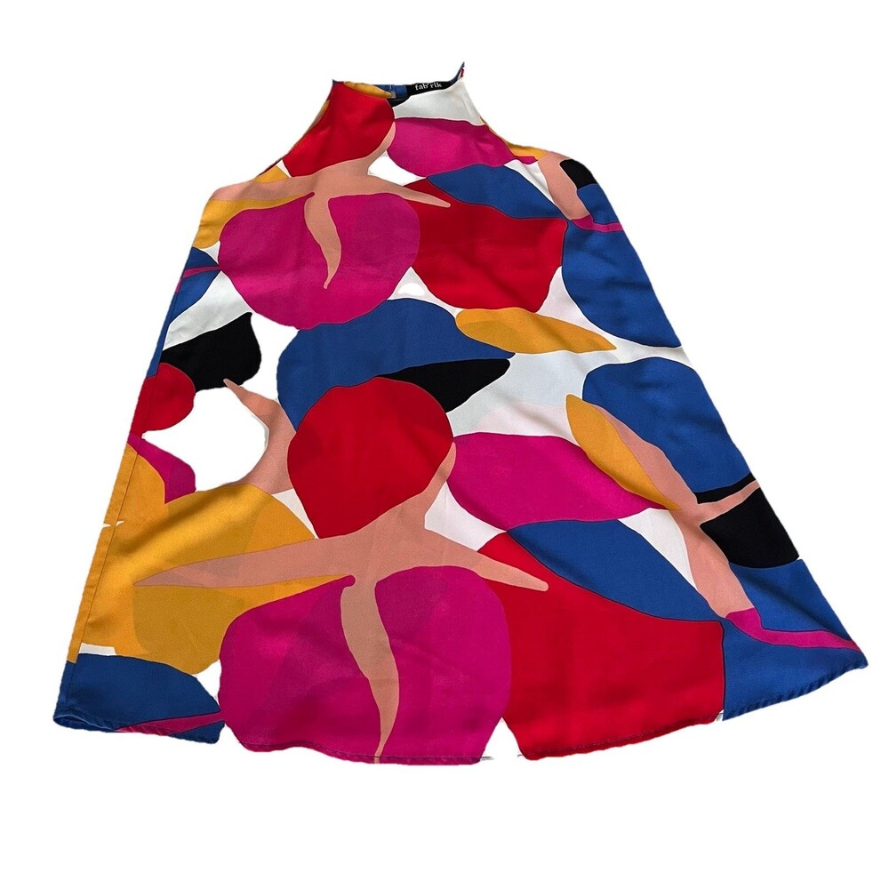 Fa’brik Tyche Colorful Sleeveless Mini Swing Dress Small - Picture 2 of 7